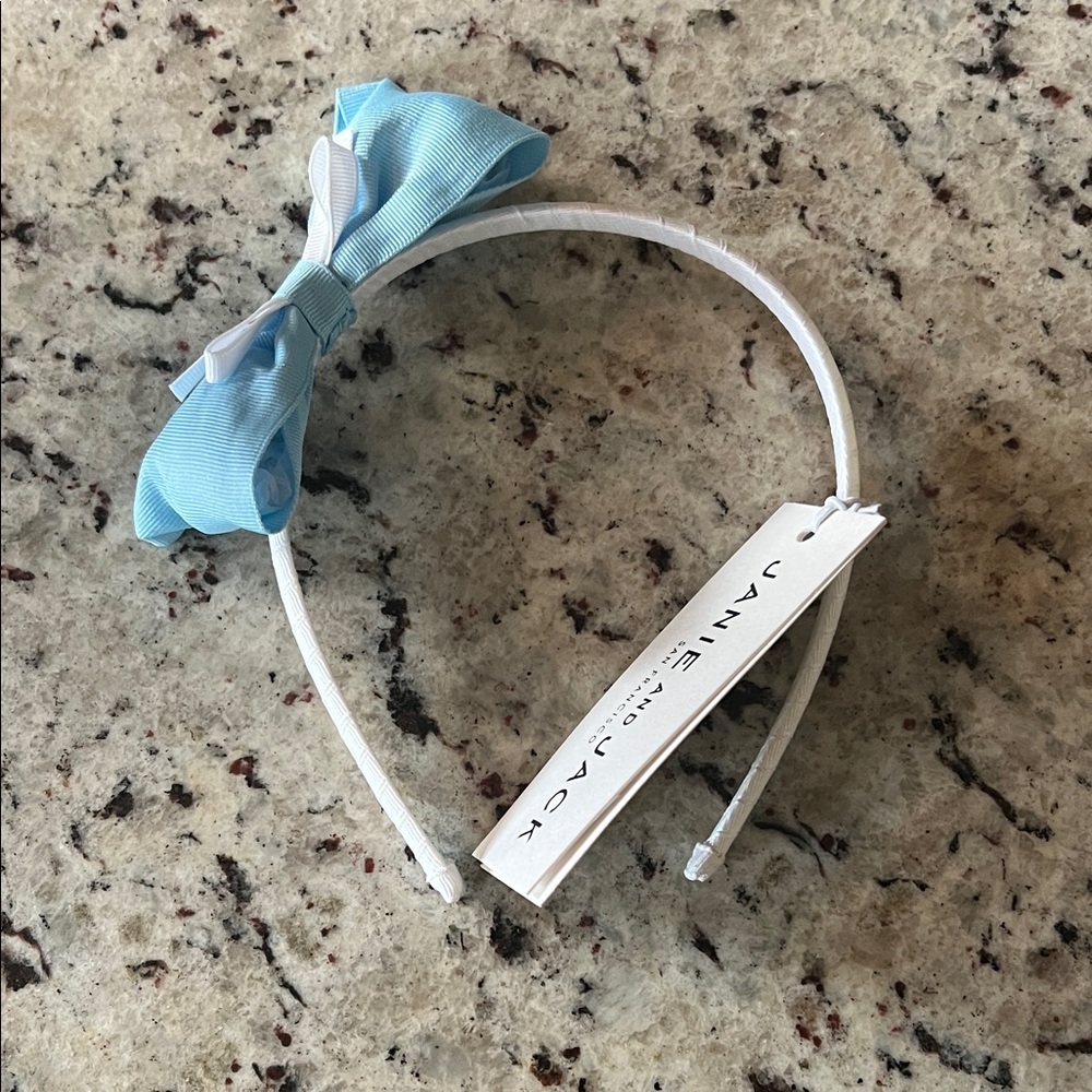 New - Janie and Jack Light Blue and White Kids Headband
